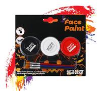 Peinture corporelle d'Halloween | Crème de maquillage lavable, 3 couleurs pour le visage des vacances - pour fête gothique, événements sportifs, clown, vampire, sorcière, squelette