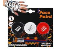 Peinture corporelle pour adultes - Crème de maquillage lavable 3 couleurs, kit d'art du visage soluble dans l'eau, outils créatifs de peinture de la peau, accessoire de costume de vacances | Peinture