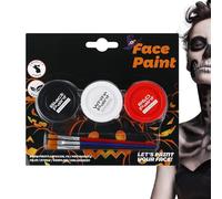 Peinture Corporelle Pour Adultes - Crème De Maquillage Lavable - Kit De Maquillage Visage Hydrosoluble En 3 Couleurs | Pour Fête Gothique Événement Sportif Femmes Clown Vampire Sorcière