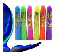 Peinture Corps Fluorescente | 6 Pièces Peinture Corps Fluorescente Dans Le Noir - Marqueurs Pailletés À Séchage Rapide Lavables Pour Boîtes De Nuit Festivals Mariages À Thème Fêtes