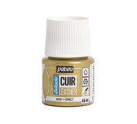 Pébéo Peinture acrylique Setacolor Cuir – Effet métal Or, résistante aux rayures – 45 ml
