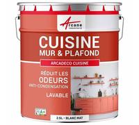 Peinture cuisine lessivable absorbe les odeurs Blanc 2.5 L