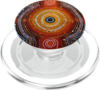 Peinture d'art aborigène Australien Peinture par Points PopSockets PopGrip pour MagSafe