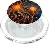 Peinture d'art aborigène Australien Peinture par Points PopSockets PopGrip pour MagSafe
