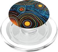 Peinture d'art aborigène Australien Peinture par Points PopSockets PopGrip pour MagSafe