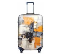 Peinture d'art abstrait gris et jaune pour valise, impression tendance, convient pour une utilisation professionnelle et extérieure, blanc, M