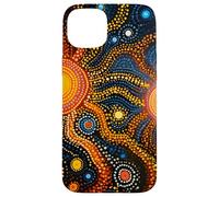 Peinture d'art indigène australienne Peinture par Points Coque pour iPhone 15 Plus