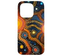 Peinture d'art indigène australienne Peinture par Points Coque pour iPhone 15 Pro