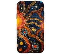 Peinture d'art indigène australienne Peinture par Points Coque pour iPhone X/XS