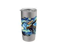 Peinture d'art Moose Van Gogh Ciel étoilé Élan nocturne Gobelet isotherme en acier inoxydable double paroi