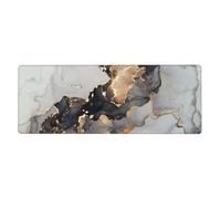 Peinture d'art Noir et Or,Grand Tapis de Souris pour Bureau, Clavier d'ordinateur, avec Base en Caoutchouc antidérapante, 30 x 80 cm