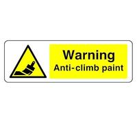 Peinture d'avertissement anti-escalade - Panneau de sécurité - Plastique rigide de 1,2 mm pour une utilisation en intérieur/extérieur (600 mm x 200 mm) Distance de visualisation jusqu'à 14 m.