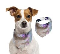 Peinture de Chien Border Collie Art,Bandanas pour Chien, écharpe en Coton, Bavoirs réglables pour Animaux de Compagnie,S