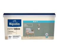 RIPOLIN - Peinture Intérieure Multi-Supports - Murs, Boiseries & Radiateurs - Ultra Couvrante - Lessivable - Application Facile - Ecolabel - Aspect Mat - 2,5L - Vert Nobile