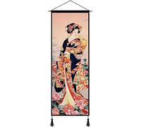 Peinture de défilement d'art mural chinois, peinture de défilement en soie, décorations japonaises de défilement mural de 45x120 cm for la maison, tapisserie imprimée sur toile de beauté de kimono ant