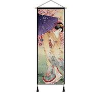 Peinture de défilement d'art mural chinois, peinture de défilement en soie, décorations japonaises de défilement mural de 45x120 cm for la maison, tapisserie imprimée sur toile de beauté de kimono ant