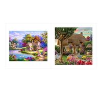 Peinture De Diamant Avec Perceuse Carrée Complète, Broderie De Paysage De Chalet 5d À Faire Soi-Même, Point De Croix, Strass