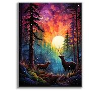 Peinture de diamant de ciel étoilé à faire soi-même pour débutants | 12x16 pouces, points ronds de forage complets, Kits d'artisanat d'art de pierres précieuses 5D de paysages d'aurore(BLKJDP15)