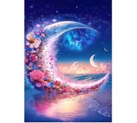 Peinture de diamant - DIY - 5D Diamant Painting - Plage et lune - 30x40cm - Décoration murale