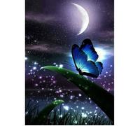 Peinture de Diamant - YEESAM ART - Papillon Luciole Lune - 30x30 cm - Kit Complet