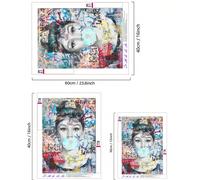 Peinture de diamants 5D style de graffiti pop 5D DIY, broderie en mosaïque, art à haute saturation de couleur, impression sur canevas murale. Peinture de diamants pour décoration de la maison, peintur