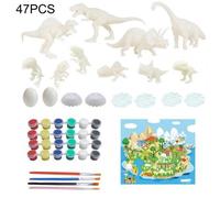 Peinture De Figurines, 47, 80%, Reconnaissance Des Couleurs, Texture Claire, Modèle De Dinosaure Peint À La Main, Non Irritant, Pour Enfants, Tendance Pièces/Ensemble