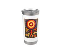 Peinture de grotte primitive Gobelet isotherme en acier inoxydable double paroi