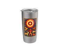 Peinture de grotte primitive Gobelet isotherme en acier inoxydable double paroi