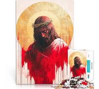 Peinture de Jésus-Christ Puzzles pour Adolescents 1000 pièces Jeu Stimulant et Jeu Familial Convient aux Couples 38x26cm
