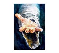 Peinture de Jésus Main de Jésus-Christ Main du Christ Peinture Bible Impression Seigneur Pâques Art religieux Poster autocollant 40 x 60 cm