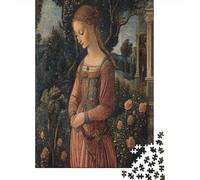 Peinture de la Renaissance 38x26cm/1000pcs Puzzle pour Adultes - Femme au Jardin,Jouet De DIY