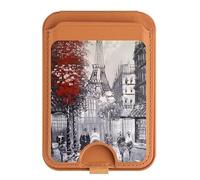 Peinture de la Tour Paris Porte-Carte Magnétique Portefeuille Stand pour iPhone 16 15 14 13 Pro Max, multicolore