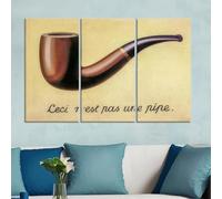 Peinture de Magritte sur la pipe, fresque murale Pop Art, « Ceci n'est pas une pipe », affiche sur toile surréaliste pour décoration d'intérieur moderne, 55 x 110 cm x 3 cadres