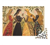 Peinture de Manuscrit médiéval |Femme aristocratique Moderne| Puzzles Amusants en Famille 52x38cm/1000pcs Adultes