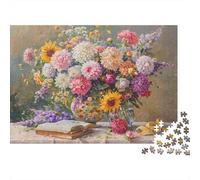 Peinture de Nature Morte Florale_1 Puzzle 1000 Pièces Carton Premium Set pour Adultes, Défi Éducatif, Loisir Amusant À Domicile, Idée Cadeau Parfaite pour La Saison des Fêtes 70x50cm/1000pcs
