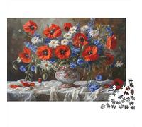 Peinture de Nature Morte Florale Puzzle 1000 Pièces Papier Écologique pour Enfants Débutants, Puzzle Ultra-Difficile, Loisir Après École, Puzzle Top Noté 52x38cm/1000pcs