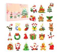 Peinture de Noël avec strass 2D en acrylique | Compte à rebours de Noël à collectionner pour les vacances, les anniversaires, la maison, la salle de classe, l'école
