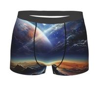 Peinture de Paysage de l'univers Boxer sans Étiquette Trunks Caleçons Ceinture Élastique Calecon Boxer pour Homme S