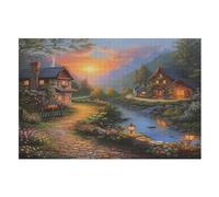 Peinture de Paysage Puzzle EnfFourmis 1000pcs, Puzzles en Bois- Kit Bricolage Relax Jeux pour Adolescents Et Adultes Cadeaux （75×50cm）