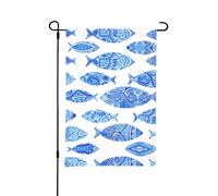Peinture de poisson drapeaux de jardin saisonniers double face 30,5 x 45,7 cm en extérieur pour Pâques St Patrick Day Holiday Decor