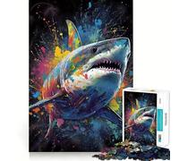 Peinture de Requin pour Adultes, Puzzle de 1000 pièces, Jeu d'exercice Mental, Loisir Doux, Design à Assembler, Cadeau saisonnier 50x75cm