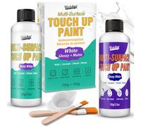 Peinture de retouche blanche 200 ml - Peinture de retouche blanche mate et brillante - Peinture murale à base d'eau pour réparation de baignoires, meubles, éviers, carreaux, bois, faible odeur