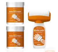 Peinture de retouche murale blanche avec brosse à rouleau de pâte de réparation murale, peinture de retouche murale, rouleau blanc pour rayures, taches, fissures (1,5 l)