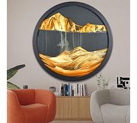 Peinture de Sable Coulant - Sablier Décoratif avec Cadre Mouvant, Art 3D Dynamique, Verre Rond pour Bureau