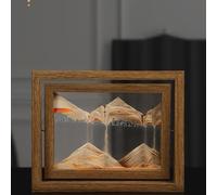 Peinture de Sable Mouvant - Cadre Dynamique 3D en Verre Rectangle Sablier Naturel avec Image d'Art en Mouvement pour la Maison et le Bureau (Color: Orange)