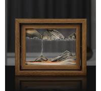 Peinture De Sable Qui Coule, Cadre Sable Mouvant,Cadre Dynamique3D Naturel 3D Sablier De Cadre De Sable En Verre Rectangle,Image D'art De Sable En Mouvement Pour La Maison, Le Bureau ( Color : Gray )