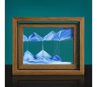 Peinture De Sable Qui Coule, Cadre Sable Mouvant,Cadre Dynamique3D Naturel 3D Sablier De Cadre De Sable En Verre Rectangle,Image D'art De Sable En Mouvement Pour La Maison, Le Bureau ( Color : Blue )