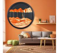 Peinture De Sable Qui Coule, Sablier Decoratif Cadre Sable Mouvant,3D Art Du Sable En Mouvement Peinture D'Art De Sable Dynamique,Image De Sable Verre Rond Pour Décoration De Bureau À Domicile ( Color