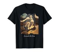 Peinture de Saint Jérôme dans Le désert Léonard de Vinci T-Shirt Graphique avec Valeur, Homme, Noir, M