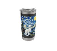 Peinture de Van Gogh Nuit étoilée Hermine Stoat Gobelet isotherme en acier inoxydable double paroi